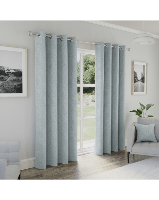 Austin Blackout Thermal Eyelet Curtains Blue - Enhanced Living - Size: 117 x 229cm - image 1