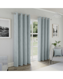 Austin Blackout Thermal Eyelet Curtains Blue - Enhanced Living - Size: 117 x 229cm - thumbnail 1
