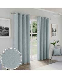 Austin Blackout Thermal Eyelet Curtains Blue - Enhanced Living - Size: 117 x 229cm - thumbnail 5