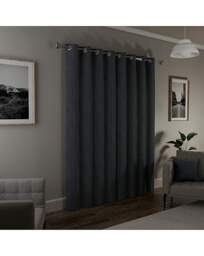 Austin Blackout Thermal Eyelet Curtains Blue - Enhanced Living - Size: 117 x 229cm - thumbnail 2