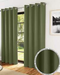 Supersoft Eyelet Curtains Olive - Enhanced Living - Size: 167 x 183cm - thumbnail 2