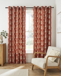 Sundour Esher Eyelet Curtains Terracotta - Sundour - Size: 229 x 183cm - thumbnail 1