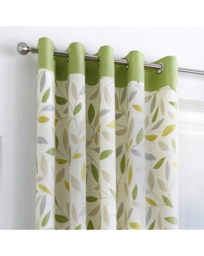 Fusion Beechwood Eyelet Curtains Green - Fusion - Size: 117 x 183cm