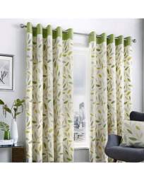 Fusion Beechwood Eyelet Curtains Green - Fusion - Size: 117 x 183cm - thumbnail 3
