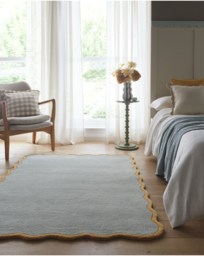 Scalloped Elsie Hand-Tufted Woollen Rug Blue Yellow - Origins - Size: 120X170 - thumbnail 1
