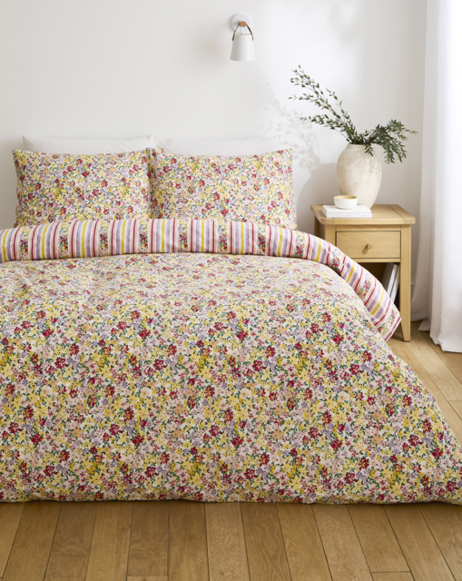 Emmie Floral Stripe Duvet Cover Set Multi - JD Williams - Size: S KING - image 1