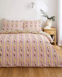 Emmie Floral Stripe Duvet Cover Set Multi - JD Williams - Size: S KING - thumbnail 5