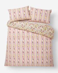 Emmie Floral Stripe Duvet Cover Set Multi - JD Williams - Size: S KING - thumbnail 4