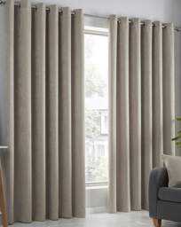 Fusion Strata Eyelet Curtains Natural - Fusion - Size: 167 x 137cm - thumbnail 4