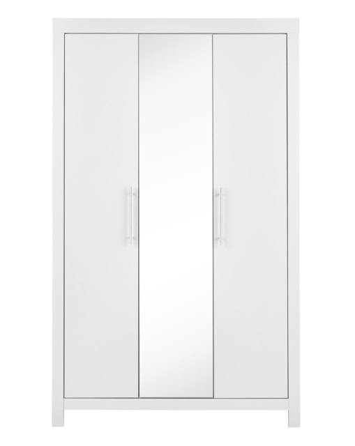 Dakota 3 Door Mirrored Wardrobe White - At Home Collection - image 1