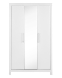 Dakota 3 Door Mirrored Wardrobe White - At Home Collection