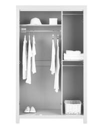 Dakota 3 Door Mirrored Wardrobe White - At Home Collection - thumbnail 2