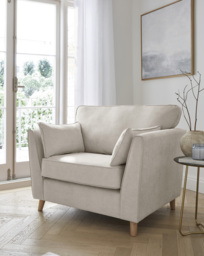 McKenzie Chenille Snuggle Chair Stone - JD Williams
