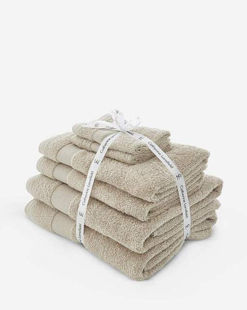 Anti Bacterial 6 Piece Towel Bale Natural - Catherine Lansfield - image 1