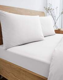 Pure Cotton 200TC 30cm Fitted Sheet White - JD Williams - Size: SINGLE - thumbnail 1