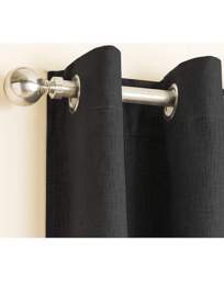 Vogue Light Filtering Eyelet Curtain Black - Enhanced Living - Size: 229 x 229cm - thumbnail 2