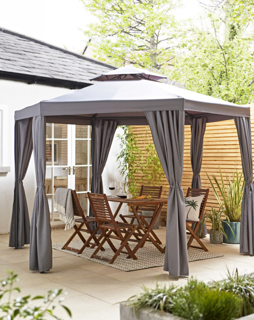 3.3m Hexagonal Gazebo Grey - image 1