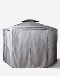 3.3m Hexagonal Gazebo Grey - thumbnail 3