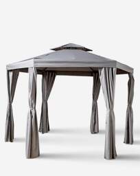 3.3m Hexagonal Gazebo Grey - thumbnail 2