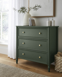 Darcy Bobbin Trim Small Chest of Drawers Green