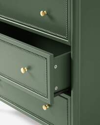 Darcy Bobbin Trim Small Chest of Drawers Green - thumbnail 3