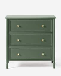 Darcy Bobbin Trim Small Chest of Drawers Green - thumbnail 2