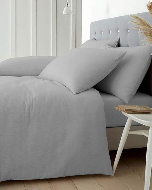 Catherine Lansfield Cotton Duvet Set Grey - Catherine Lansfield - Size: SINGLE - image 1