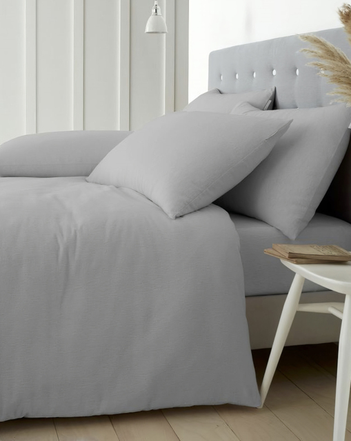 Catherine Lansfield Cotton Duvet Set Grey - Catherine Lansfield - Size: SINGLE - image 1