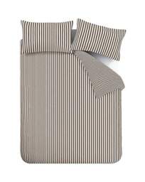 CL Epping Textured Stripe Duvet CHOC Chocolate - Catherine Lansfield - Size: KING - thumbnail 4