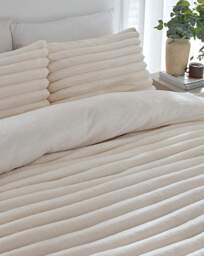 Oakley Fleece Duvet Cover Set Cream - JD Williams - Size: S KING - thumbnail 4