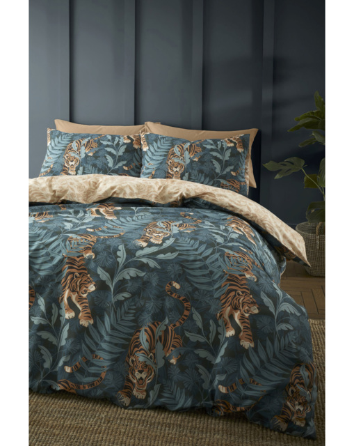 CL Tropic Tiger Duvet set Blue - Catherine Lansfield - Size: SINGLE - image 1