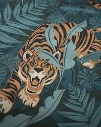 CL Tropic Tiger Duvet set Blue - Catherine Lansfield - Size: SINGLE - thumbnail 2