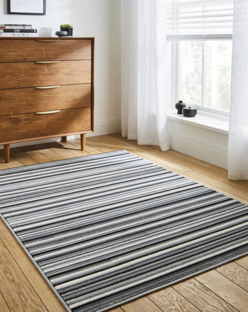 Maestro Striped Woven Rug Grey - Homemaker - Size: 120X160 - image 1