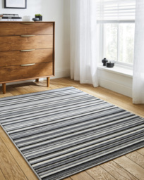 Maestro Striped Woven Rug Grey - Homemaker - Size: 120X160 - thumbnail 1
