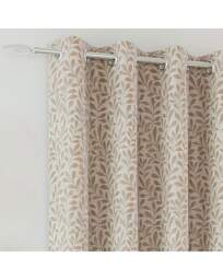 Sherwood Leaf Jacquard Lined Curtains Natural - Enhanced Living - Size: 117 x 183cm - thumbnail 4