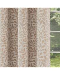 Sherwood Leaf Jacquard Lined Curtains Natural - Enhanced Living - Size: 117 x 183cm - thumbnail 2