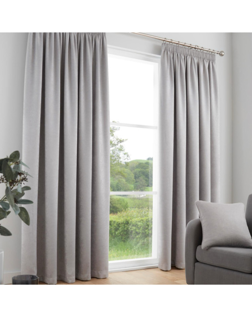 Galaxy Pencil Pleat Curtains Silver - Fusion - Size: 117 x 183cm - image 1