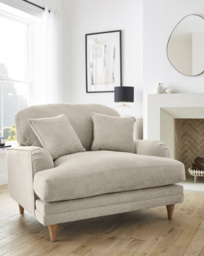 Azra Chenille Snuggle Chair Cream - JD Williams