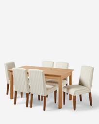 Julipa Ashford Table and 6 Everly Chairs Oak/Natural - Julipa - thumbnail 2
