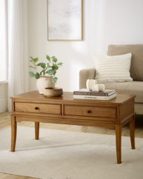 Hazel 2 Drawer Coffee Table Walnut - JD Williams