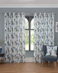 Sundour Bamford Lined Eyelet Curtains Cobalt Blue - Sundour - Size: 168 x 229cm - thumbnail 1