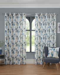Sundour Bamford Lined Eyelet Curtains Cobalt Blue - Sundour - Size: 168 x 229cm - thumbnail 1