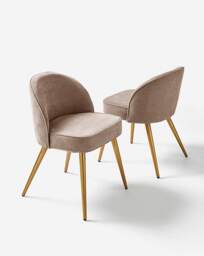 Emilie Chenille Pair of Dining Chairs Oyster - JD Williams - thumbnail 2
