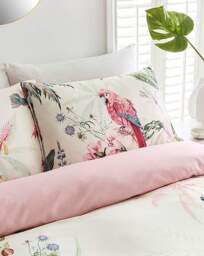 Tropical Bird Satin Duvet Cover Set Multi - JD Williams - Size: SINGLE - thumbnail 2