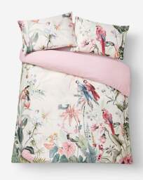 Tropical Bird Satin Duvet Cover Set Multi - JD Williams - Size: SINGLE - thumbnail 3