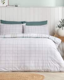 Catherine Lansfield Cartmel Duvet Set Green - Catherine Lansfield - Size: KING - thumbnail 2