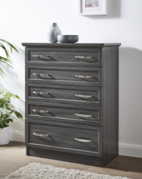 Kingston 5 Drawer Chest Grey/Oak - At Home Collection