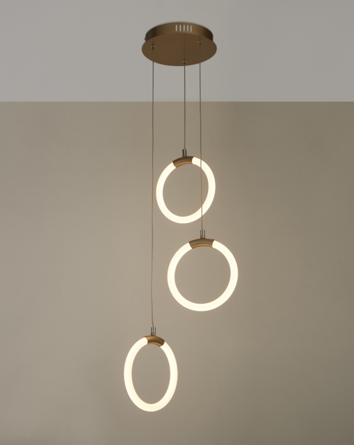 Led Frosted Hoop Ceiling Pendant Champagne - Searchlight - image 1