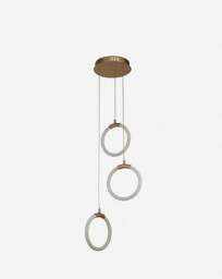 Led Frosted Hoop Ceiling Pendant Champagne - Searchlight - thumbnail 3