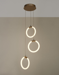 Led Frosted Hoop Ceiling Pendant Champagne - Searchlight